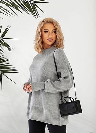 Свитер оверсайз повязка, свитер бургунди,черный, шоколад, молоко, серый.5 фото