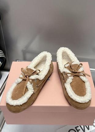 Зимние лоферы miu 2way miu