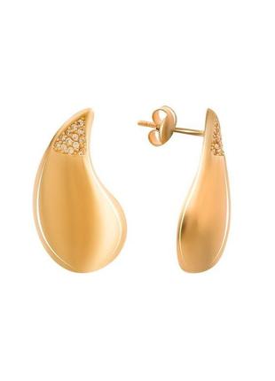 Золоті сережки з фіанітами 0.24ct