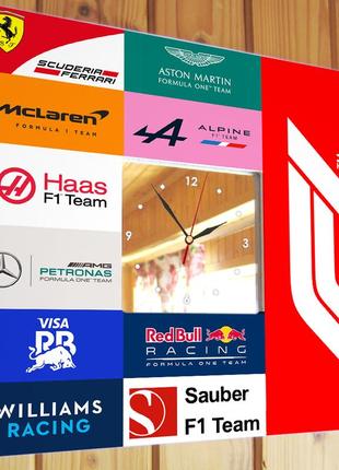 Часы "команды формула 1. formula f1" сувенир для фанатов автогонок, украшение спальни,...