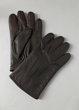 Фирменные мужские кожаные перчатки marks & spencer