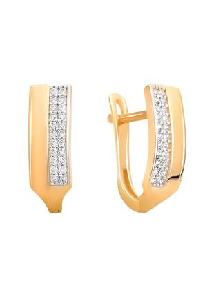 Золотые серьги с фианитами 0.44ct