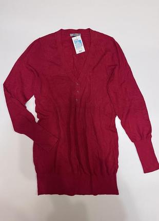 Супер м'який джемпер трикотажний топ з довгим рукавом m&s 14 l xl червона кофта гольф з вирізом