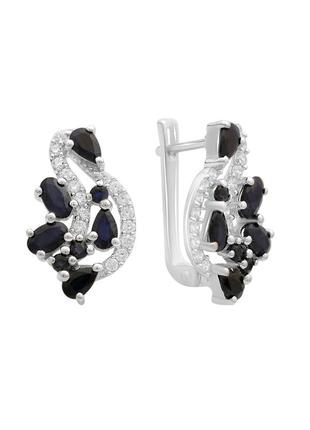 Сережки срібло із сапфіром