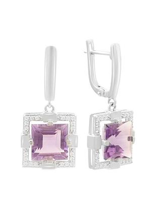 Сережки срібло з аметистом 9.4ct