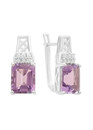 Сережки срібло з аметистом 6.71ct