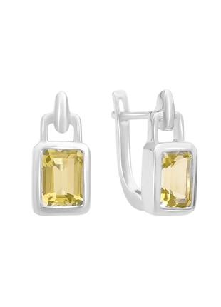 Серьги серебро с зеленим кварцем 3.075ct