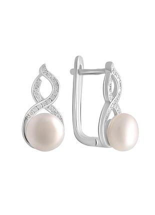 Серьги серебро с жемчугом 8.5ct