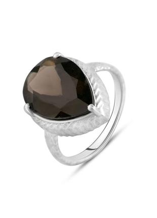 Кольцо серебро с раухтопазом (дымчатым кварцем) 4.6ct (18см)