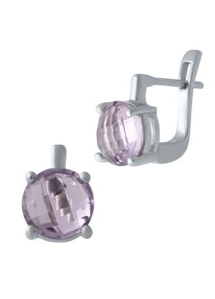 Сережки срібло з аметистом 4.825ct