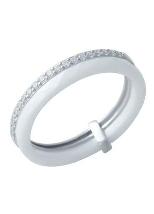 Кольцо серебро с керамикой (17см)