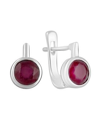 Серьги серебро с рубином 2.288ct