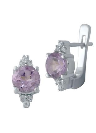 Сережки срібло з аметистом 2.49ct