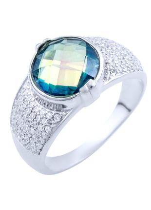 Кольцо серебро с мистик топазом (18см)