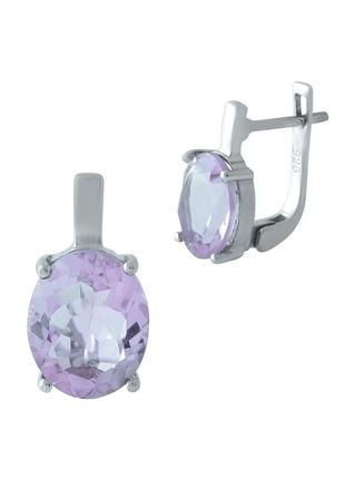 Сережки срібло з аметистом 4.968ct
