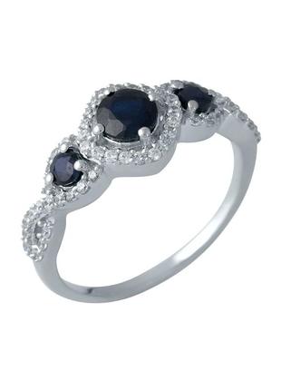 Кільце срібло із сапфіром 1.461ct (17см)