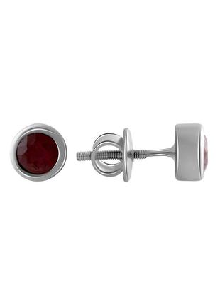 Серьги серебро с рубином 1.4ct