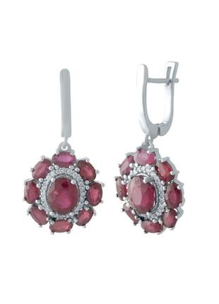 Серьги серебро с рубином 8.932ct