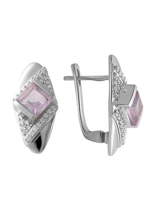 Сережки срібло з аметистом 2.18ct