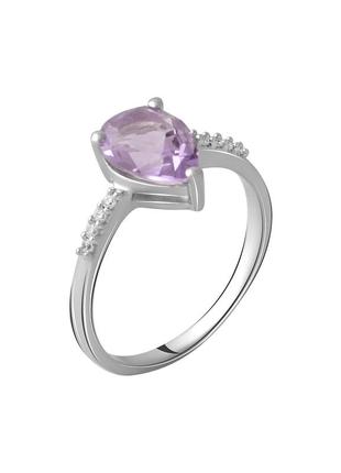 Кільце срібло з аметистом 1.688ct (17/17.5/18 см)