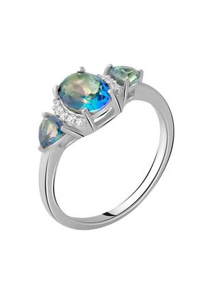 Кольцо серебро с мистик топазом 2.852ct (17/17.5 см)