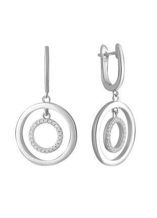 Серьги серебро с фианитами