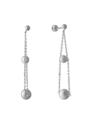 Серьги серебро без камней