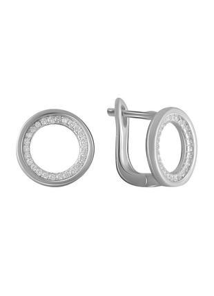 Серьги серебро с фианитами