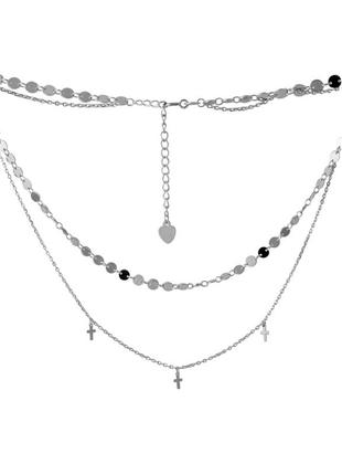 Колье серебро без камней (400-450мм)