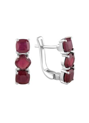 Серьги серебро с рубином 2.403ct