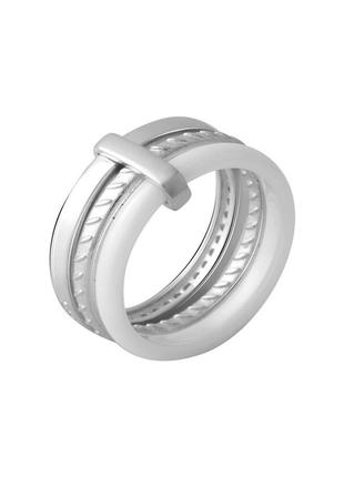 Кольцо серебро с керамикой (16см)