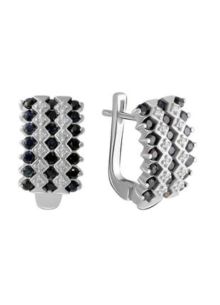 Серьги серебро с сапфиром 1.797ct