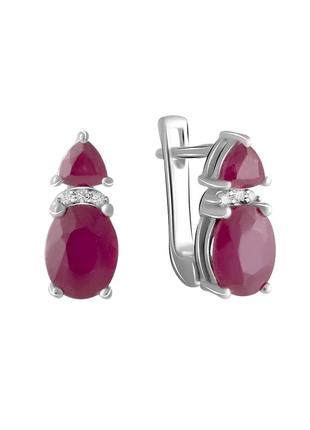 Серьги серебро с рубином 4.182ct