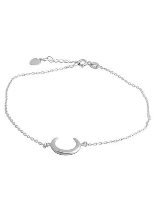 Браслет серебро на ногу без камней (23-26см)