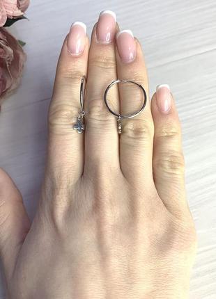 Серьги серебро без камней