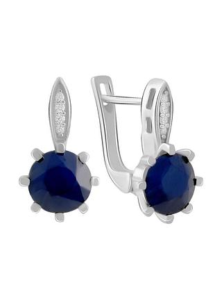 Серьги серебро с сапфиром 2.995ct