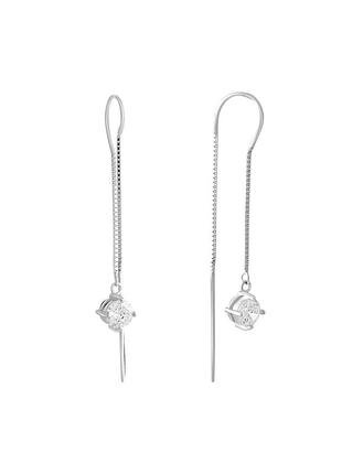 Серьги серебро с фианитами