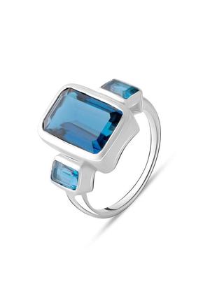Кольцо серебро с топазом лондон блю 6.778ct (18см)