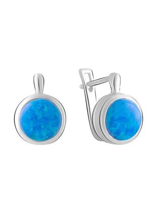 Серьги серебро с опалом 1.6ct