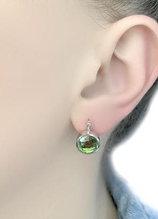 Сережки срібло зі султанить султитом 1.988ct3 фото