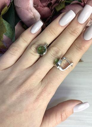 Сережки срібло зі султанить султитом 1.988ct4 фото