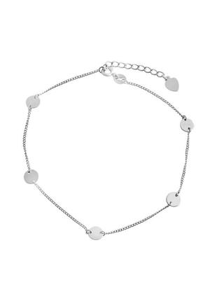 Браслет серебро на ногу без камней (23-26см)