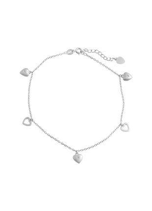 Браслет серебро на ногу с фианитами (23-26см)