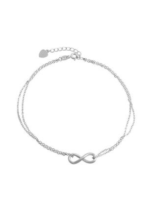 Браслет серебро на ногу без камней (23-26см)