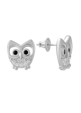 Серьги серебро с фианитами