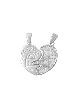 Подвеска серебро с фианитами