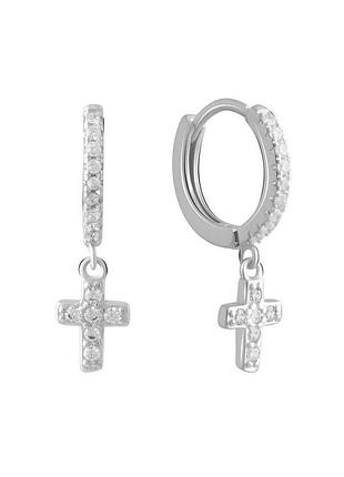 Серьги серебро с фианитами