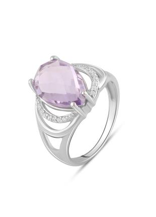 Кільце срібло з аметистом 4.963ct (17 см)