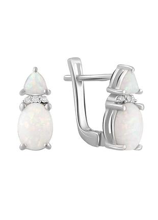 Сережки срібло з опалом 1.7ct