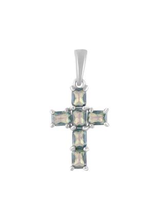Хрестик срібло з містик топазом 2.05ct